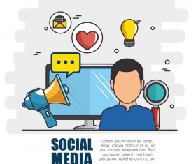 Social media with network vectors template 02