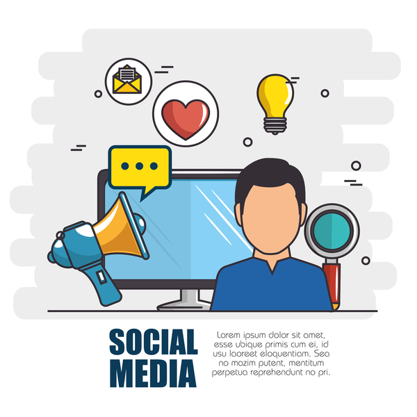 Social media with network vectors template 02