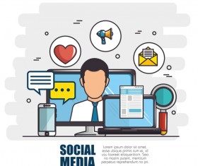 Social media with network vectors template 03