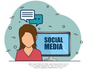 Social media with network vectors template 04