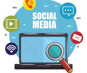 Social media with network vectors template 05