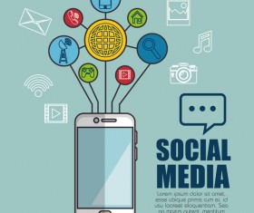 Social media with network vectors template 06