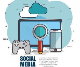Social media with network vectors template 07