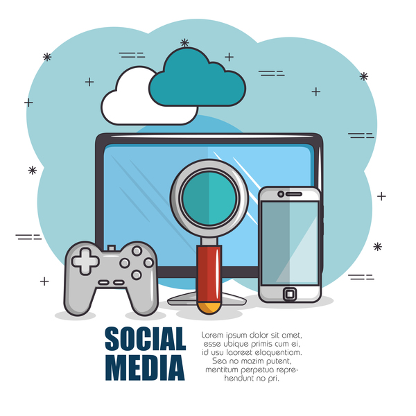Social media with network vectors template 07