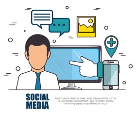 Social media with network vectors template 08