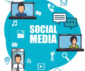 Social media with network vectors template 09