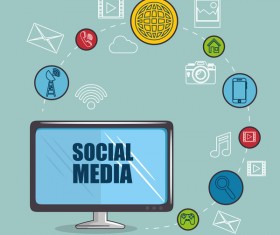 Social media with network vectors template 10