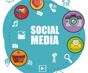 Social media with network vectors template 11