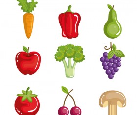 Sorts of fruit and vegetables vector 01
