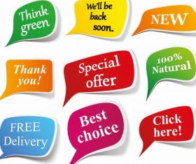 Speech bubbles sticker vector