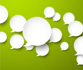Speech bubbles with green background vector