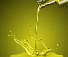 Splashing olive oil vector background