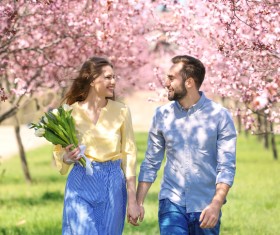 Spring walk in the park couple HD picture