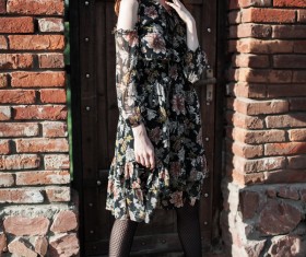 Stylish Red-Haired Girl Stock Photo 03