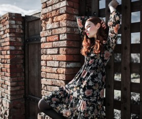 Stylish Red-Haired Girl Stock Photo 05