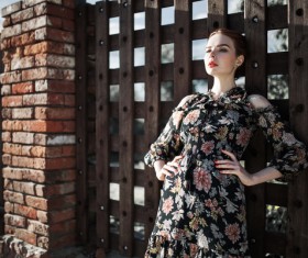 Stylish Red-Haired Girl Stock Photo 06