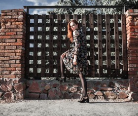 Stylish Red-Haired Girl Stock Photo 07