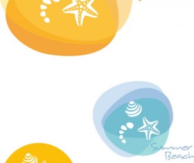 Summer beach hand drawn logo design vector