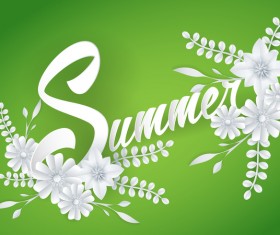 Summer green background with flower vector