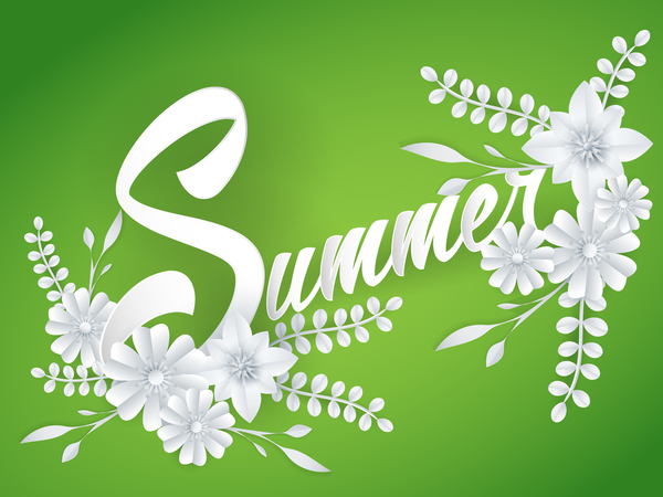 Summer green background with flower vector