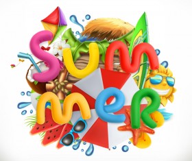 Summer holiday elements background vectors