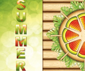Summer holiday with food paradise vector background