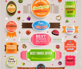 Summer party labels design vector