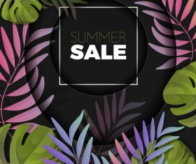 Summer sale background with palm vector