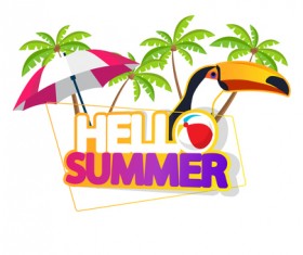 Summer travel logo illustration design vector 07