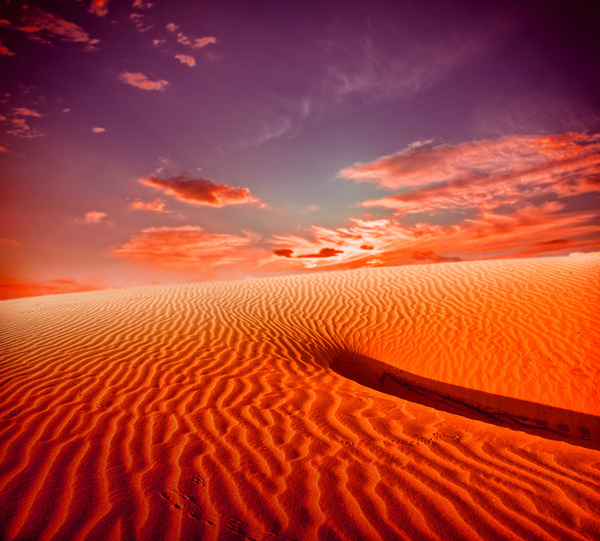 Sunrise beautiful desert landscape Stock Photo 03