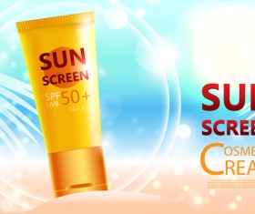 Sunscreen cosmetic ream poster vectors 02