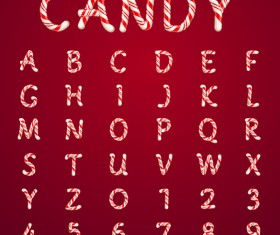 Sweet candy alphabet vecotr
