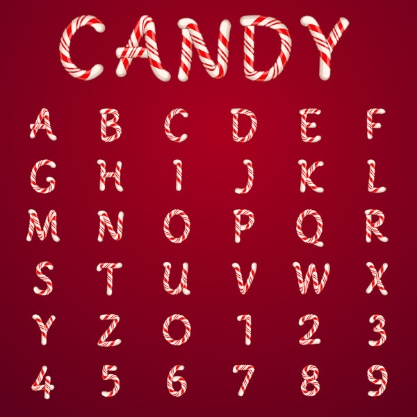 Sweet candy alphabet vecotr