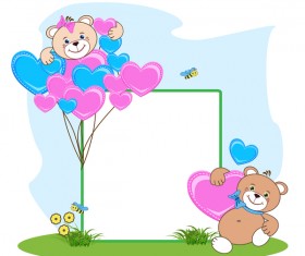 1234 and teddy bear cartoon vector free download