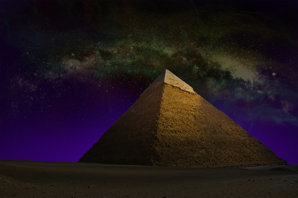 The pyramid of the night Stock Photo