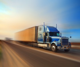 The truck on the highway Stock Photo
