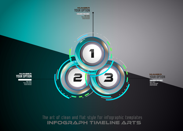 Timeline choices infographic template vector 01