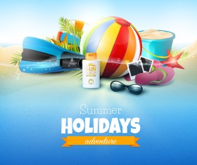 Tropical beach underwater background vector 02
