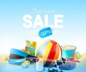 Tropical beach underwater background vector 04