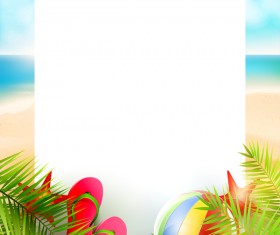 Tropical paradise travel with paper background vector 07