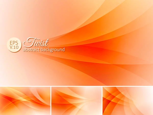 Twist abstract background orange vector 01