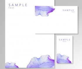 Vector card with watercolor flower petal material 01