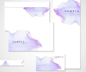 Vector card with watercolor flower petal material 02