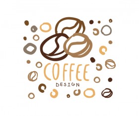 Vintage coffee emblem hand drawing vector 04