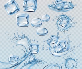 Water flower with ice vector illustration