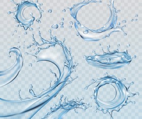 Water splash illustration set vector