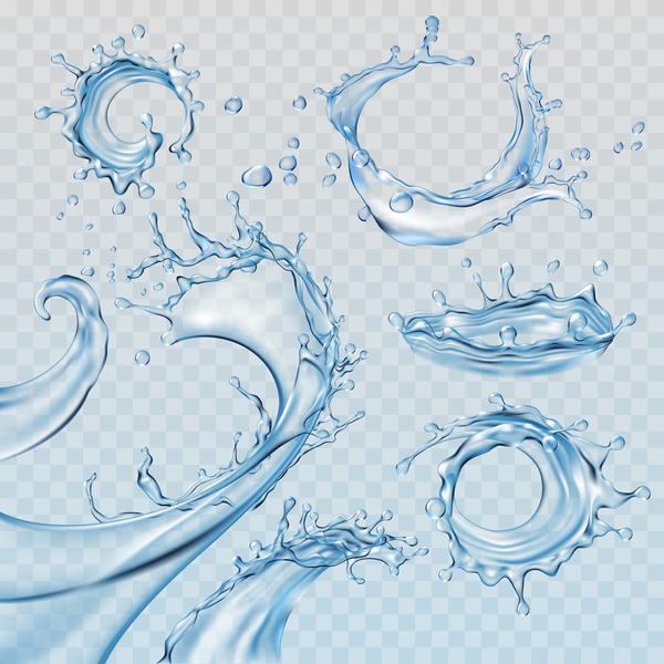 Water splash illustration set vector