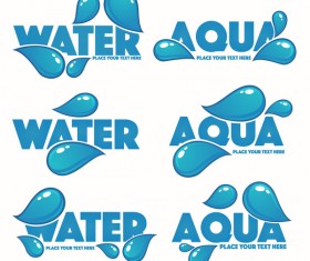 Water with aqua logos vector