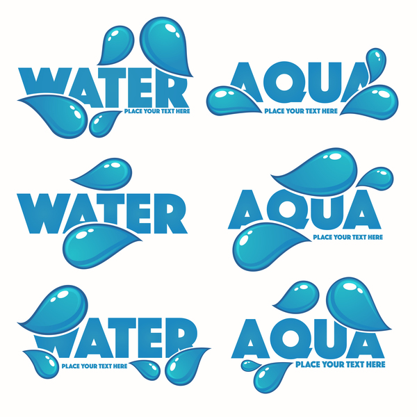 Water with aqua logos vector