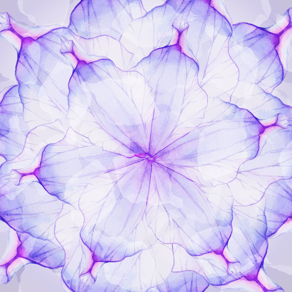 Watercolor flower petal dream vector 07